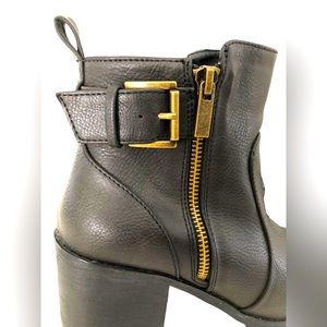 NWOT Black Leather Ankle Boots